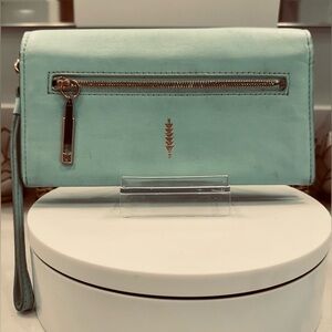 Thacker - New York - Robin’s Egg Blue Leather Wallet/Wristlet - G/VGUC